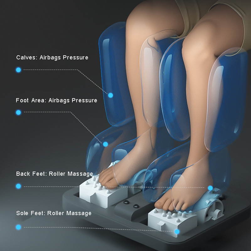 Feet Roller Airbags Pressure Massgae Chair